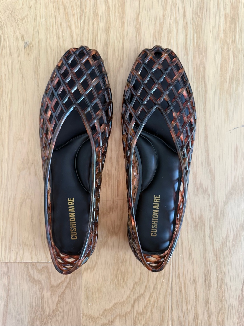 NWOT Cushionaire Siesta Lattice Ballet Flats Jelly Tortoise fits US size 8 🤎